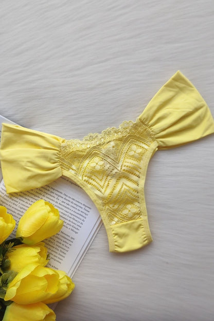 Satin Bloom Thong