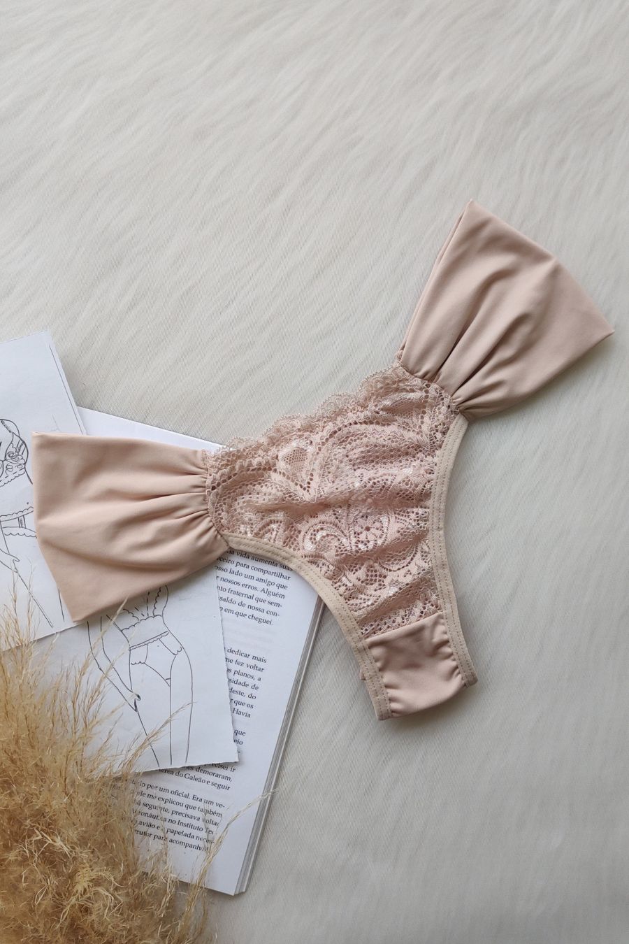 Satin Bloom Thong