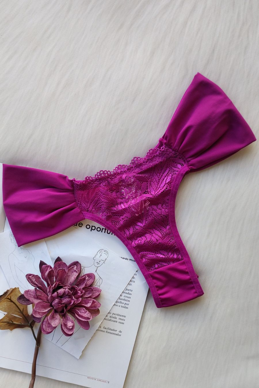 Satin Bloom Thong